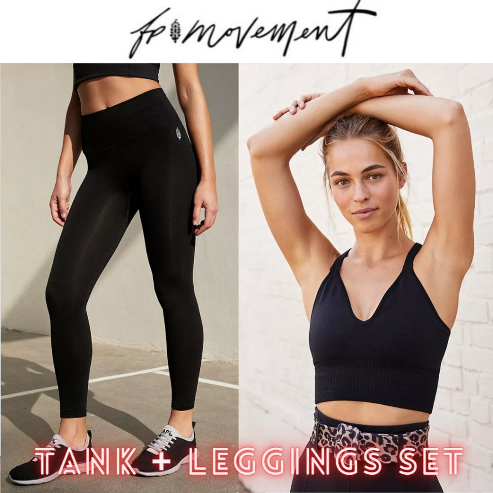 Free People Good Karma Leggings + Crop Set NWOT